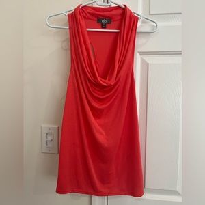 Alo sleeveless cowl neck top, 65% polyester/35% viscose